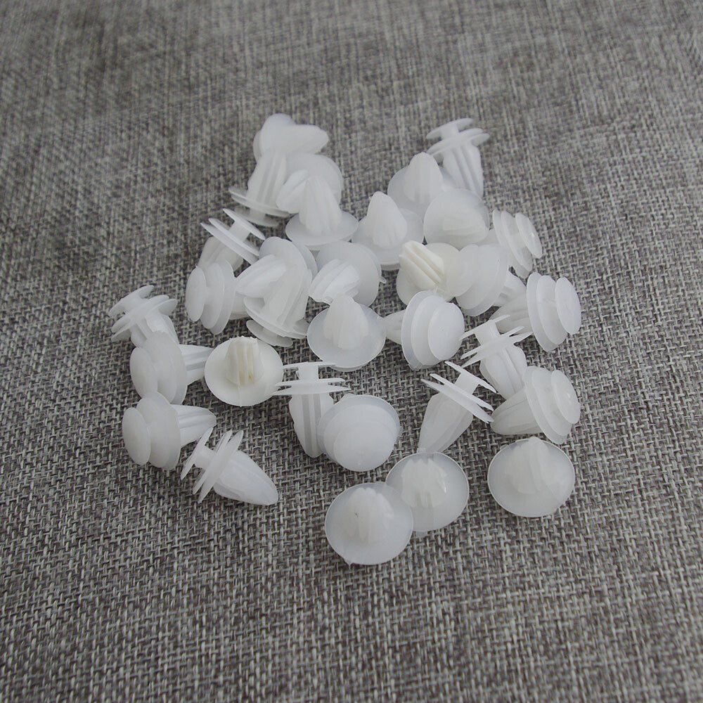 ya 4 6.21 50PCS Interior Board Retainer Clip Fastener 90467-10161 White for Toyota NEW