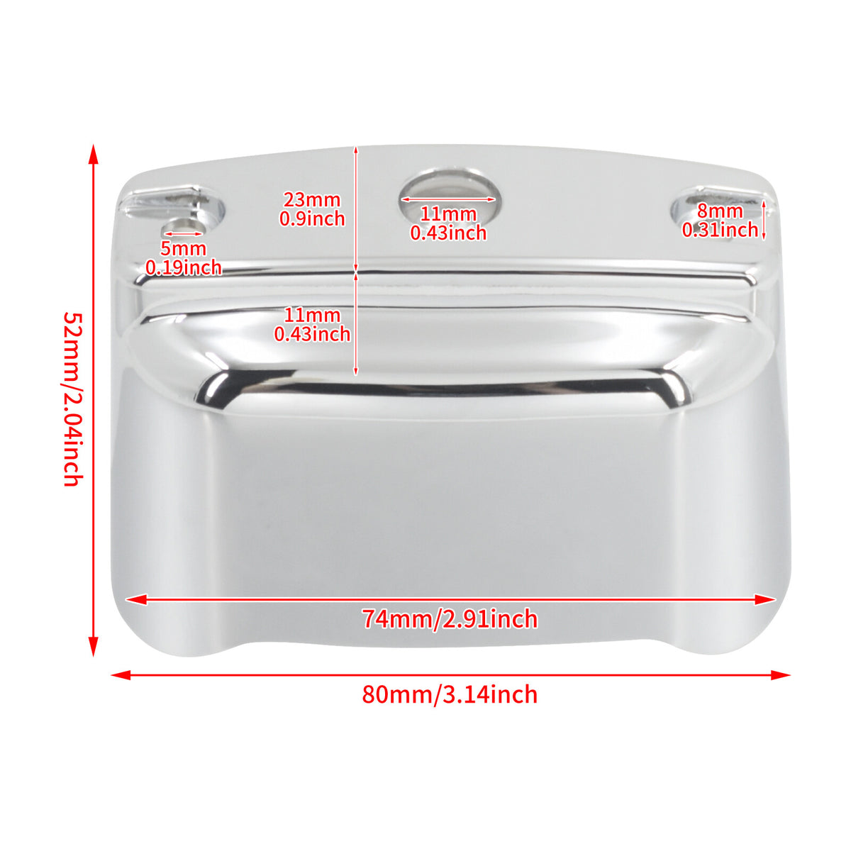 ya 1 8.12.2 baidi Chrome Rear Brake Master Cylinder Cover for Harley Road Electra Glide 2000-2007