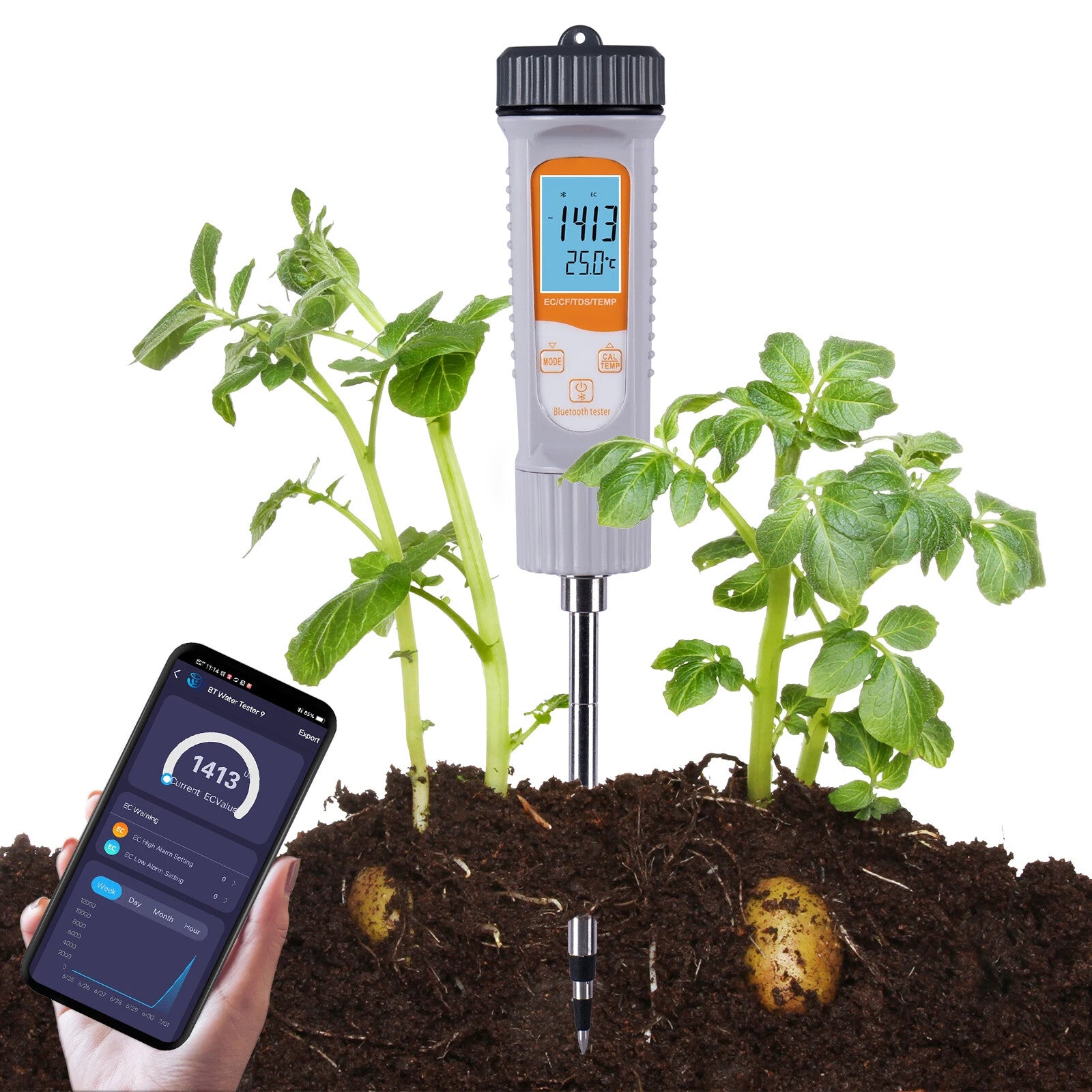 ya 26 4-in-1 Water Tester EC/TDS/CF/Temp Soil Moisture Meter Water Monitor Pot Plants