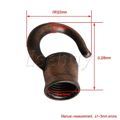 ya 14 10 x Bronze M10 Thread Ceiling Hook Holder Lamp Base Light DIY Accessory