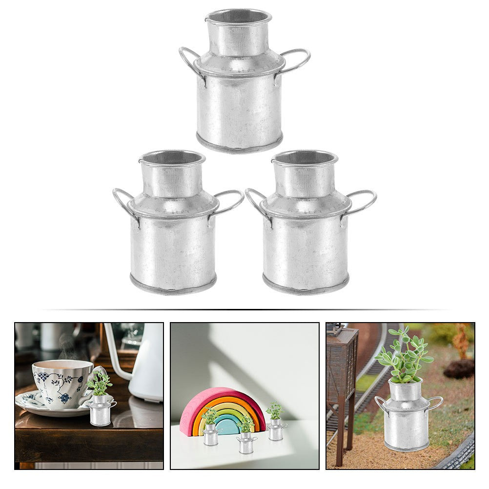 ya 14 3 Pcs Milk Jug Vase Metal Small ature Vases Farmhouse for Decor