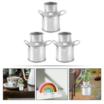ya 14 3 Pcs Milk Jug Vase Metal Small ature Vases Farmhouse for Decor