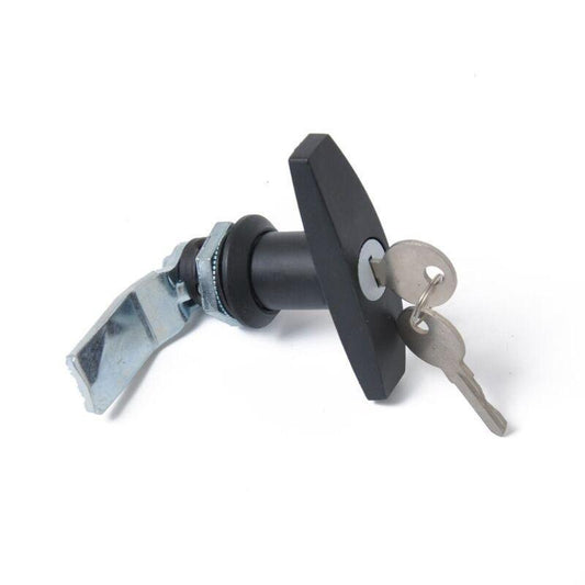 ya 10 5.28.2 Black T-shaped handle door cover latch with 2-key cover lock suitable for truck RV shell camper van