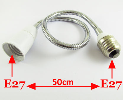 ya 14 10x E27 to E27 Light Lamp Flexible Extension Adapter Converter Screw Socket 50cm