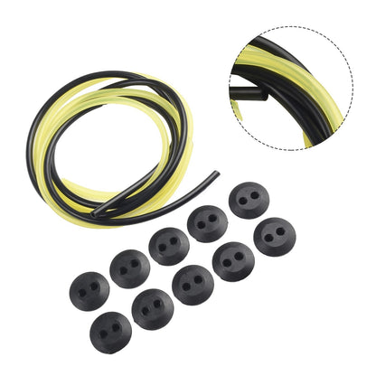 ya 14 1 Set*2 Holes Fuel Tank Grommet Rubber With Line Pipe For Brush Cutter Tool New