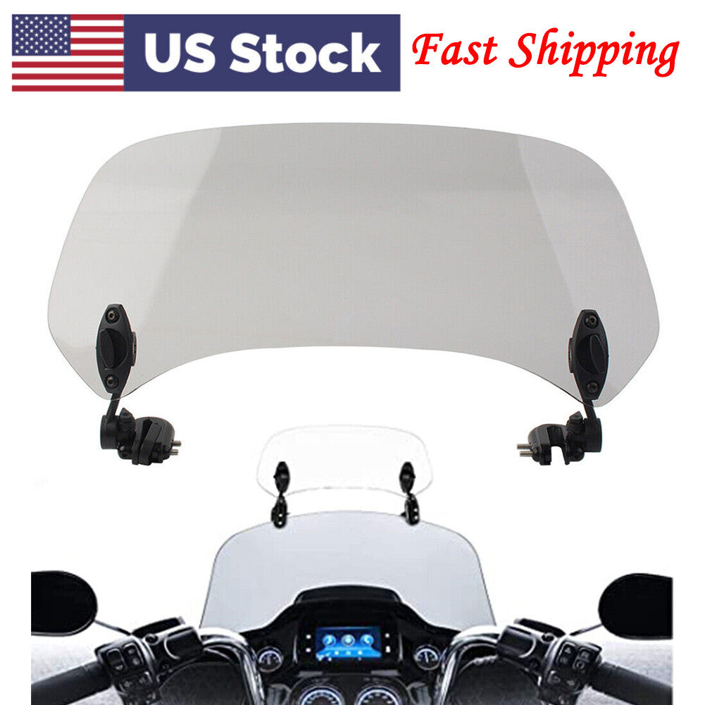 ya 4 6.21 Motorcycle Adjustable Clip On Windshield Extension Spoiler Wind Deflector Smoke