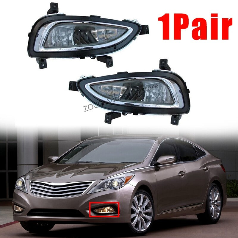 ya 1 7.4 for Hyundai Azera 2011-2014 Pair Front Bumper Fog Lamp Daytime Running Light