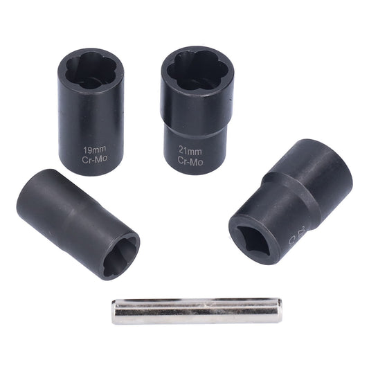 ya 25 5Pcs Lug Nut Socket High Hardness Durable Twist Socket Set For Worn Rusty Nuts