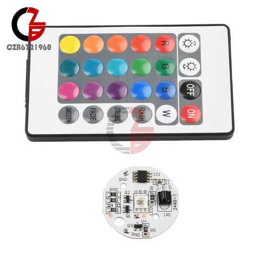 ya 14 DC 5V Colorful RGB Light Board 24 Key Wireless Remote Control Switch LED Control