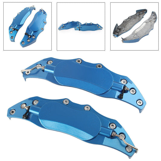 ya 10 5.28 2x Car 3D Style Metal Brake Caliper Covers Universal Front & Rear Large Blue
