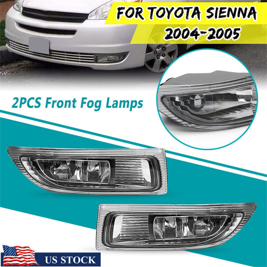 ya 1 7.4 Car Front Fog Driving Lamp Light Clear Lens Left+Right for Toyota for Sienna 2004-05