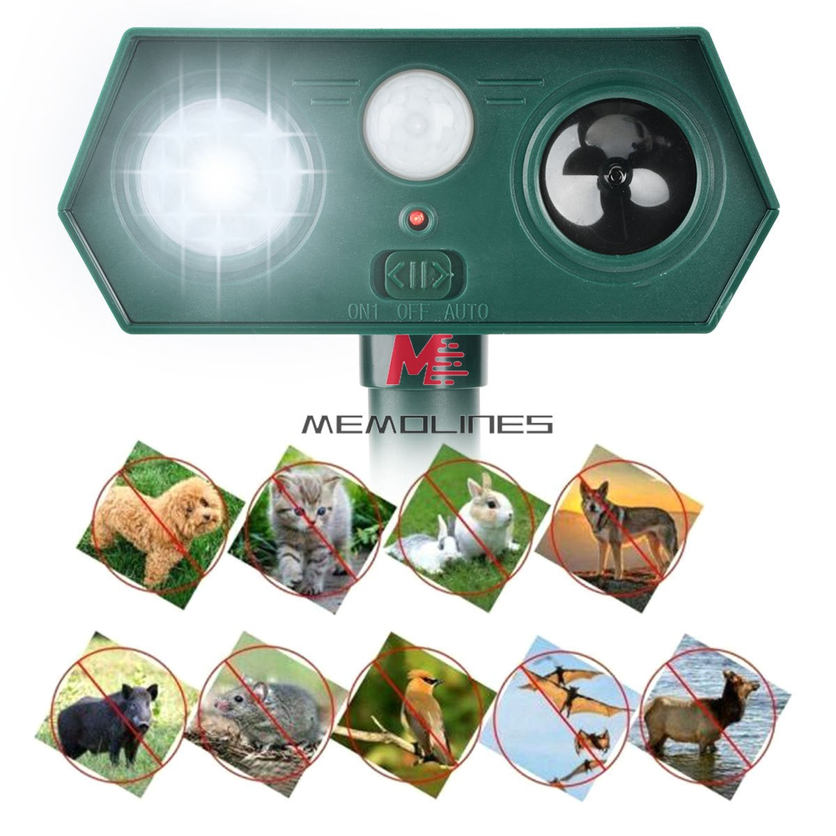 ya 14 2 Pack Solar Ultrasonic Animal Repellent Dog Cat Skunk Deer Raccoon For Garden