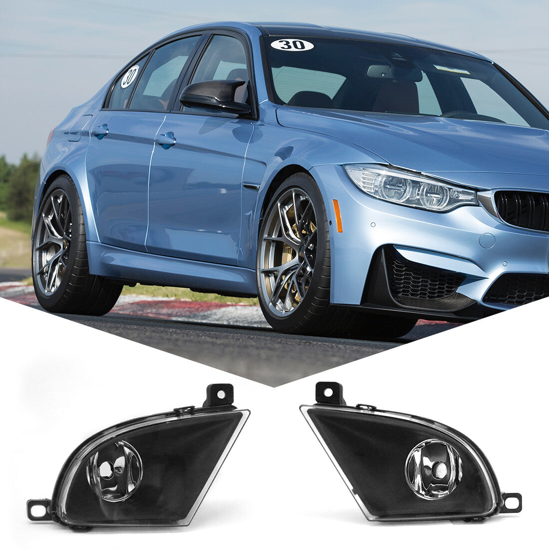 ya 1 8.5.3 For E60 E61 08-10 Clear Lens Pair Bumper Fog Driving Light Lamp Replacement