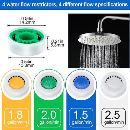 ya 14 Efficient Shower Head Water Flow Restrictor Set for Maximum Water Conservation