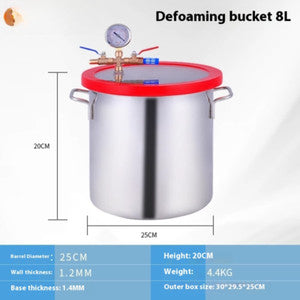ya 26 8.1 Vacuum Defoaming Bucket Box Drip Glue Vacuum Sealing Defoamer 25*25cm 12Lj