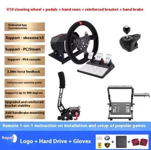 ya 26 8.1 V10 Force Feedback Racing Game Steering Wheel Simulator Full Set of Equipmente