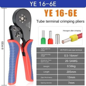 ya 26 7.28.2 HSC8 6-4 Hexago l Serrated Self-Adjusting Ratchet Wire Termi l Crimper Kit{