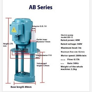 ya-26-7.28-DB-12A/40W-Efficiency-Machine-Tool-Grinder-Coolant-Circulating-Oil-Pump-220Vo