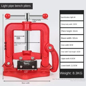 ya 26 7.28.3 Pipe Clamping Pliers Heavy Duty Tripod Pressure Galvanized Pipe Clamp Bench Visei