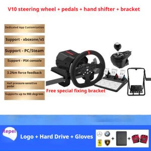 ya 26 8.1 V10 Force Feedback Racing Game Steering Wheel Simulator Full Set of Equipmentg