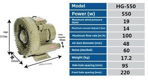 ya 26 7.28.3 Industrial High Capacity Vortex Vacuum Pump Dry Air Blower HG-1100(220V)f