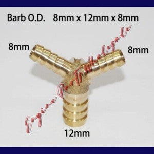 ya 18 8.4 TEE Y Union ELBOW Barb Fitting Connector Reducer Adapter Splicer Joiner to21824