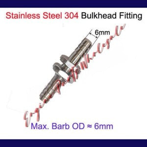ya 18 8.3 Stainless Steel Bulkhead Fitting Barb Tube Connector Bulk Inch15809