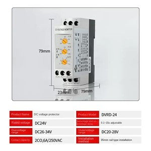 ya-26-7.28-DVRD---12/24/48-DC-Voltage-Sensitive-Monitor-Relay-Under-&-Over-Voltage-Relayf