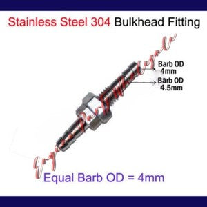 ya 18 8.4.2 Stainless Steel Bulkhead Fitting Barb Tube Connector Bulk Inch25024