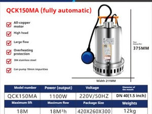 ya 26 8.1 Corrosion-resistant Stainless Steel Submersible Pump Swimming Pool Drai ge{