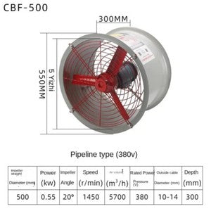 ya 26 7.28.3 Explosion-proof fan Explosion-proof axial fan exhaust 370W 1450rpm 220V/380Vl