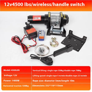 ya 26 8.1 4500lb electric winch remote control unit high strength steel electric winchc