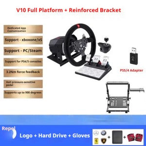 ya 26 8.1 V10 Force Feedback Racing Game Steering Wheel Simulator Full Set of Equipmentd