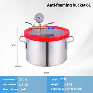 ya 26 8.1 Vacuum Defoaming Bucket Box Drip Glue Vacuum Sealing Defoamer 25*25cm 12Lk