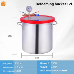 ya 26 8.1 Vacuum Defoaming Bucket Box Drip Glue Vacuum Sealing Defoamer 25*25cm 12Li