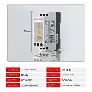 ya-26-7.28-DVRD---12/24/48-DC-Voltage-Sensitive-Monitor-Relay-Under-&-Over-Voltage-Relayh