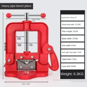 ya 26 7.28.3 Pipe Clamping Pliers Heavy Duty Tripod Pressure Galvanized Pipe Clamp Bench Viseg