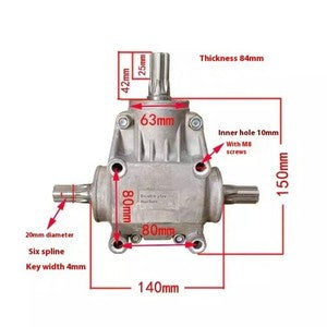ya-26-7.28-T-type-1:1-Right-angle-Gear-Reducer-4-mode-Gearbox-Steering-Box-Commutatord