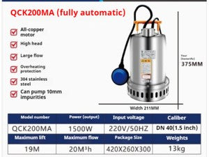 ya 26 8.1 Corrosion-resistant Stainless Steel Submersible Pump Swimming Pool Drai geq