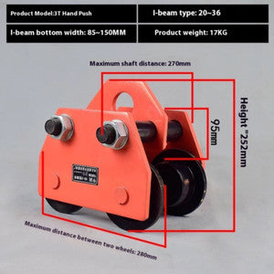 ya-26-7.28-Hand-Push-Hand-Pull-Running-Car-0.5/1/2-Tonne-I-beam-Pulley-Lifting-Pulleyr