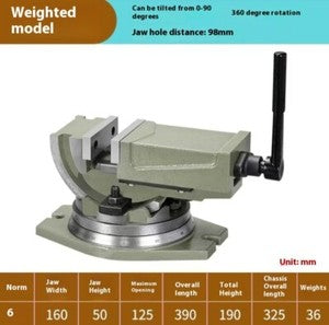 ya 26 7.28.3 Heavy Duty Tiltable Pision Angle Type Flat Jaw Vise 5 Inch 6 Inch Bedd