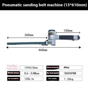 ya 26 7.28.3 At-7705 Pneumatic Ring Belt Sander 20*520mm Belt Sander Drawing Machinec