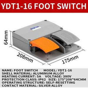 ya-26-7.28-YDT1-16-AC-380V-6A-Aluminum-Double-with-KH9011-Core-Silver-Point-Foot-Pedali