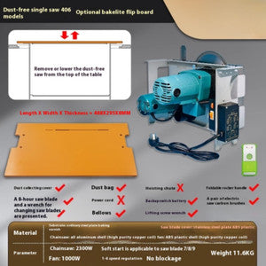 ya 26 7.28.2 MG3-06 2.3KW Dust-ee Single Saw Electric Circular Saw Woodworking Table Sawm