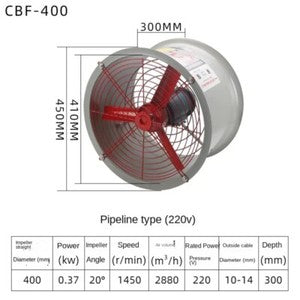 ya 26 7.28.3 Explosion-proof fan Explosion-proof axial fan exhaust 370W 1450rpm 220V/380Vd