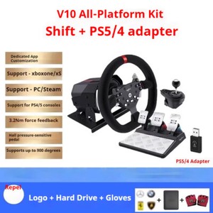 ya 26 8.1 V10 Force Feedback Racing Game Steering Wheel Simulator Full Set of Equipmentc