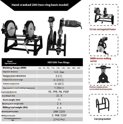 ya 26 8.1 Hot Melt Butt Welding Machine pe pipe manual butt welding machine plastic pipeb