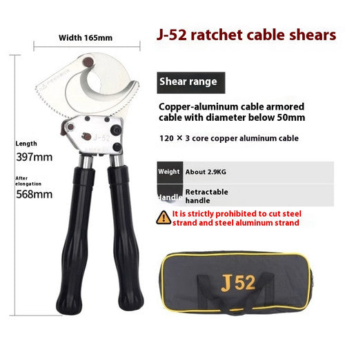 ya 26 7.28.3 J75 Ratchet Cable Cutter Ratcheting Wire Cutting Tool for Copper Aluminum Cablec