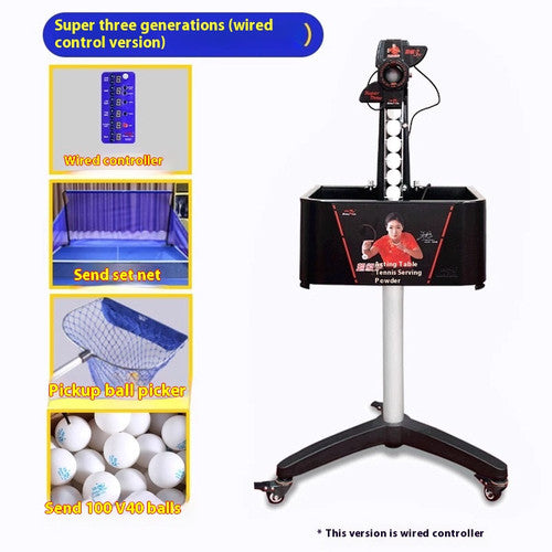 ya 26 8.1 Triple Serve Table Tennis Trainer Serve Super 3 Auto Serve Trainer Serversi