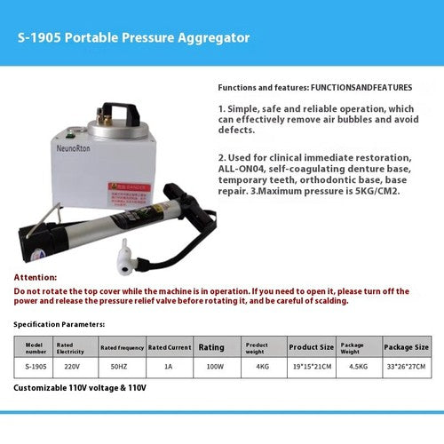 ya 26 7.28.2 Dental Lab Polymerizing Machine Polymerizer Portable Pressure Polymerization Pott